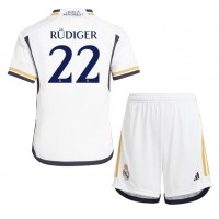 Real Madrid Antonio Rudiger #22 Hemmadräkt Barn 2023-24 Kortärmad (+ Korta byxor)